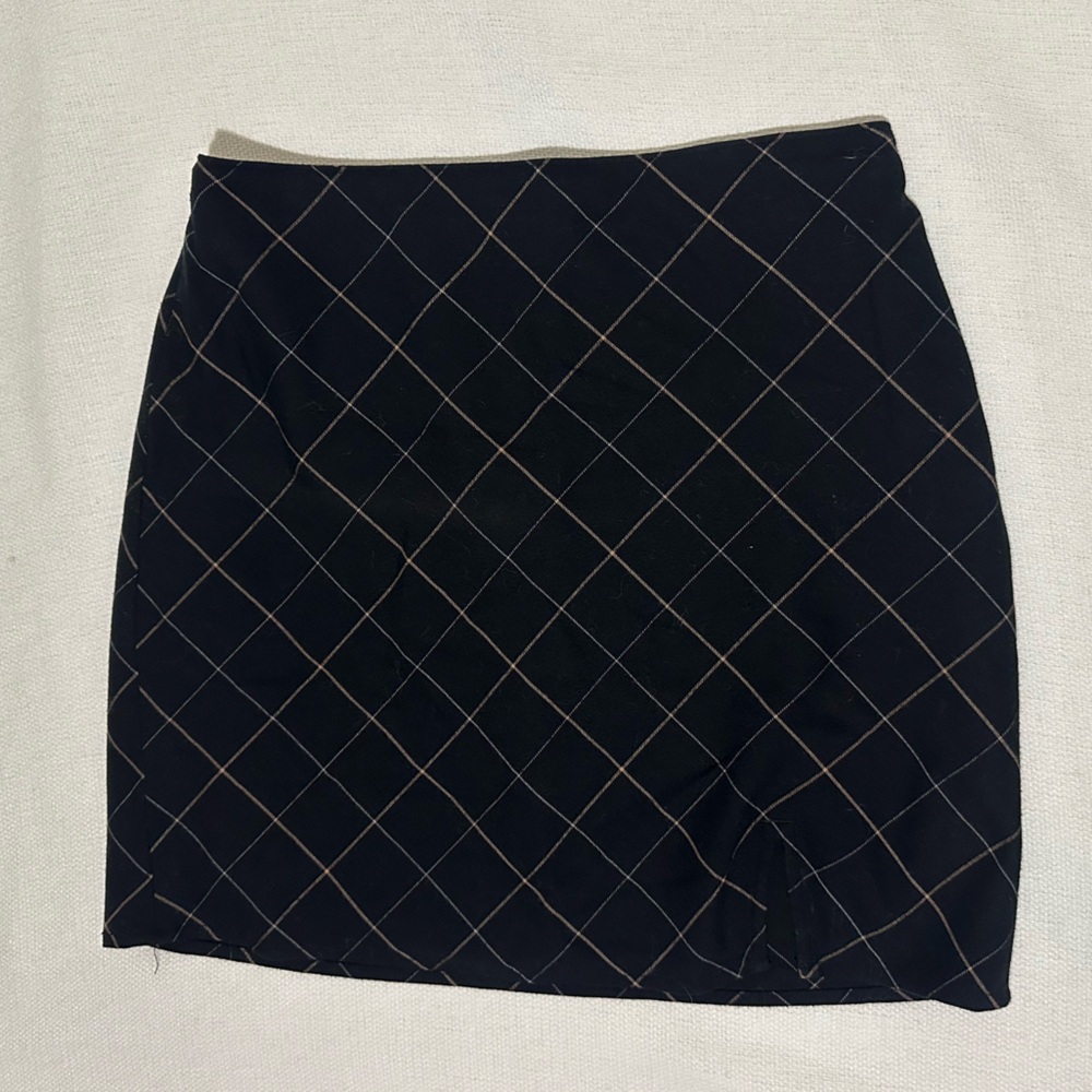 Abercrombie & Fitch Black Checkered Mini Skirt